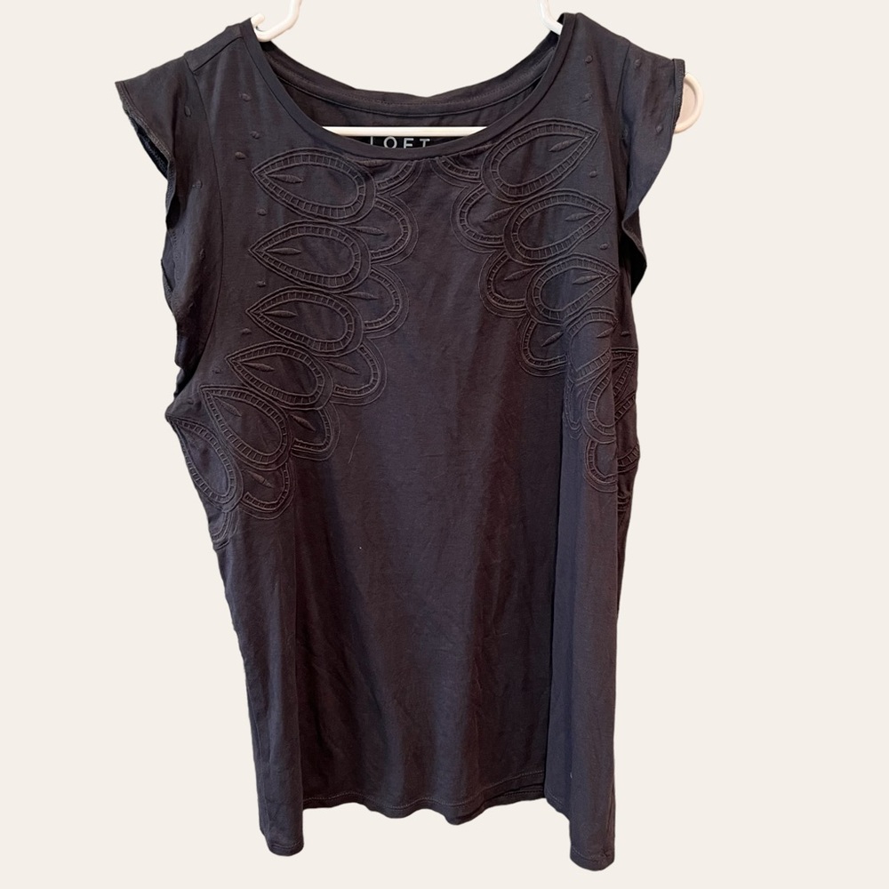 Loft | Scoop Neck Top | Gray | Size M | NWT